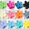 12Pcs Colorful Flower Hair Clips (Cyan, Green, Rose Red, Black, Etc.)